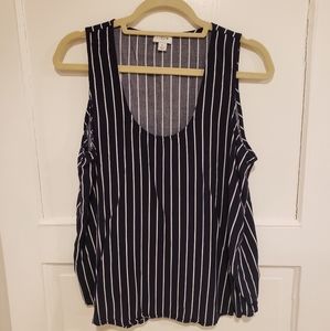 J Crew Factory Navy/White stripes sleeveless top L